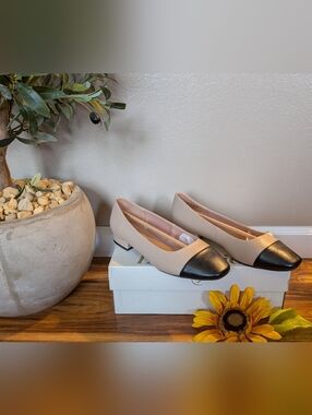 Life Stride Cameo 3 Ballet Flats BLK/TAUPE Size 10M NIB